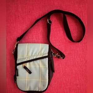 Plaid Crossbody Bag with Black Strap